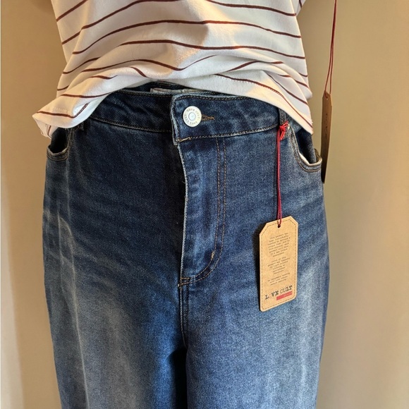 Blue Wide Leg Flare Jeans with Relaxed Fit - Picture 3 of 8